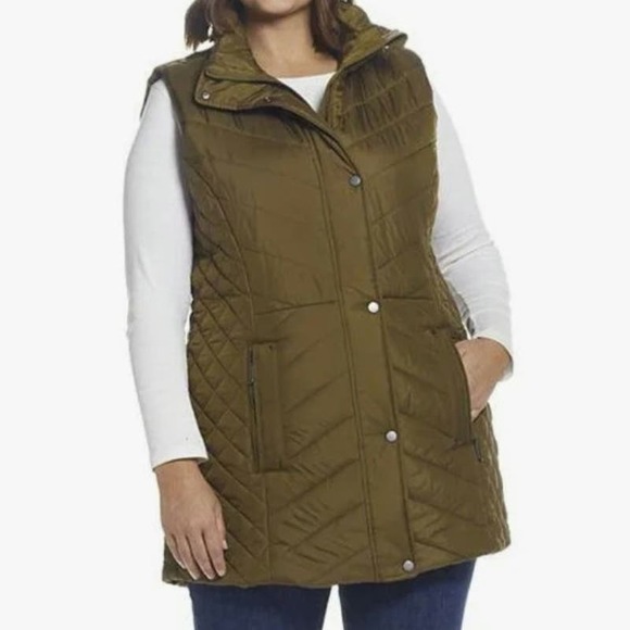 Weatherproof Womens Quilted Longline Snap Zip Vest Size 2X - Picture 10 of 10